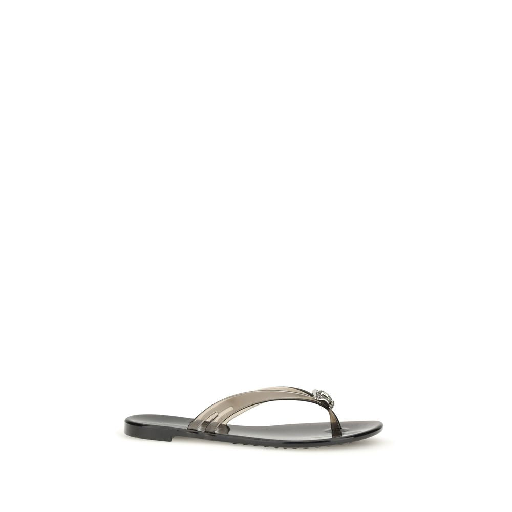 Casadei Black Polyurethane Sandals