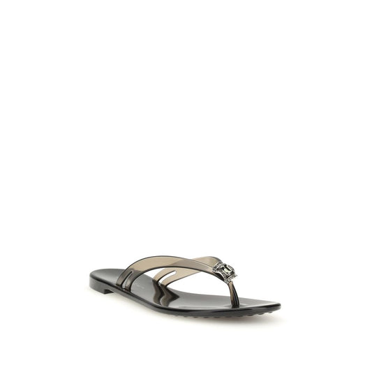 Casadei Black Polyurethane Sandals