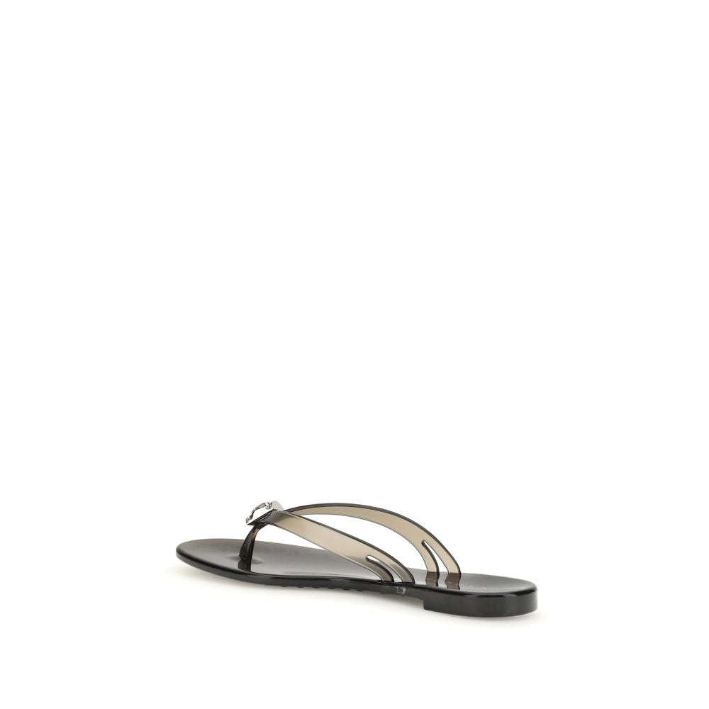 Casadei Black Polyurethane Sandals