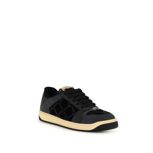 Gucci Blue Cotton Low Top Sneakers