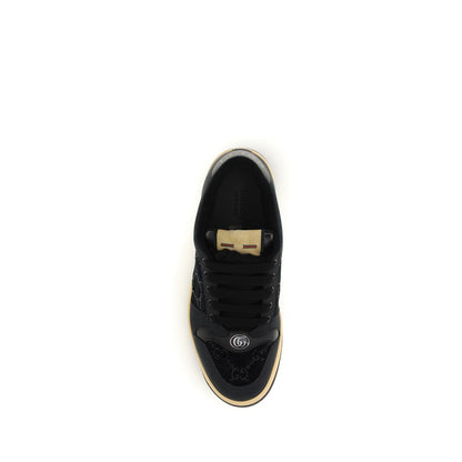Gucci Blue Cotton Low Top Sneakers