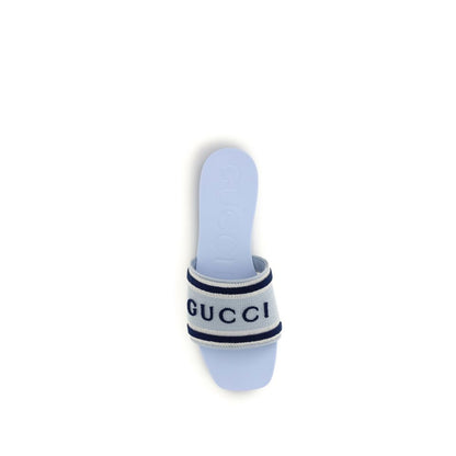 Gucci Blue Cotton Sandals