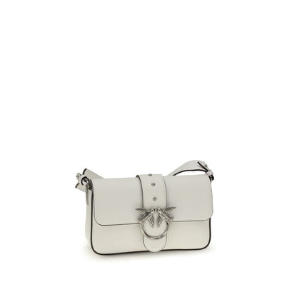 PINKO White Calf Leather Bos Taurus Shoulder Bag