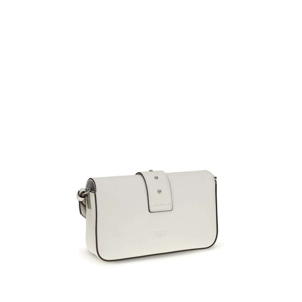 PINKO White Calf Leather Bos Taurus Shoulder Bag