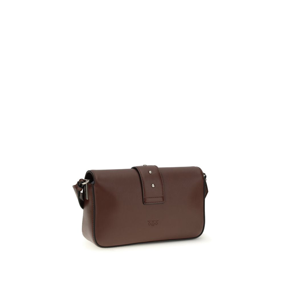 PINKO Brown Calf Leather Bos Taurus Shoulder Bag