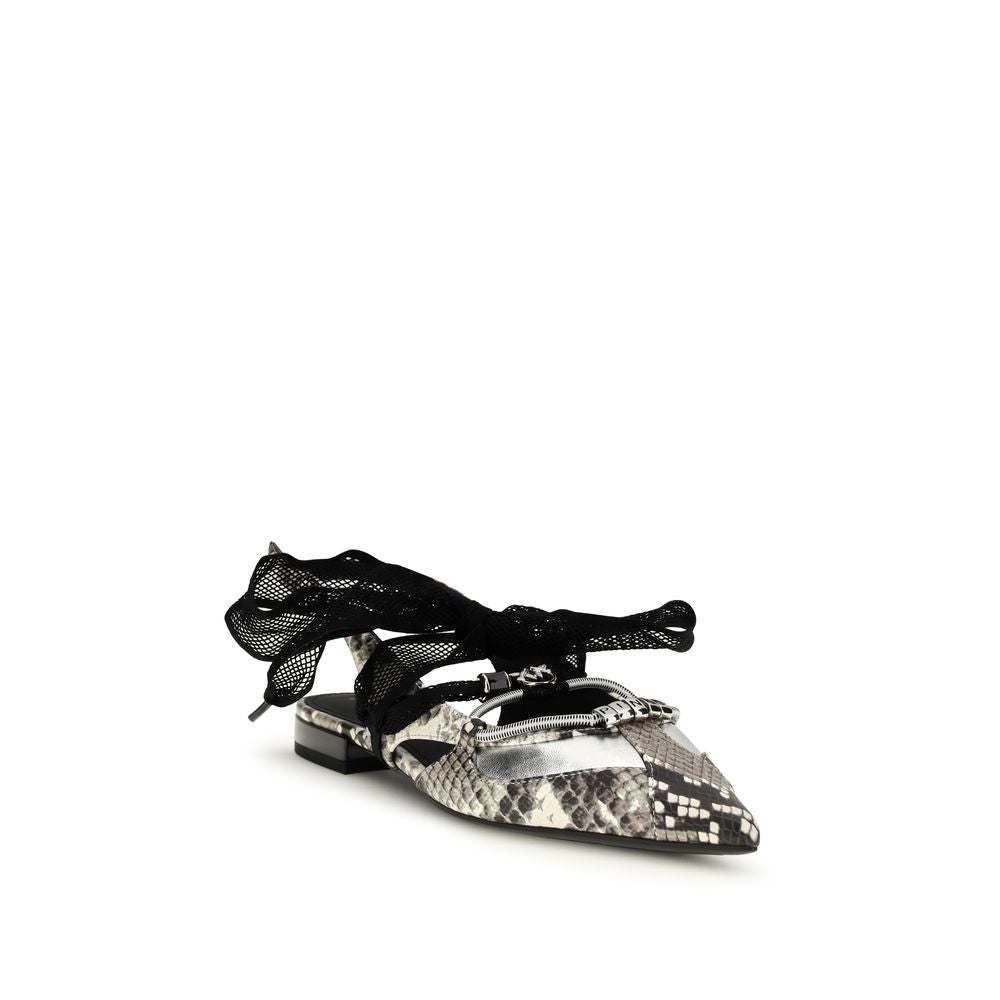 PINKO Multicolor Calf Leather Bos Taurus Ballet Flats