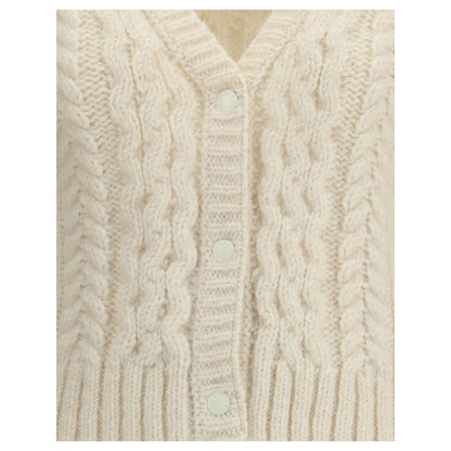 Moncler Beige Alpaca Vicugna Pacos Cardigan