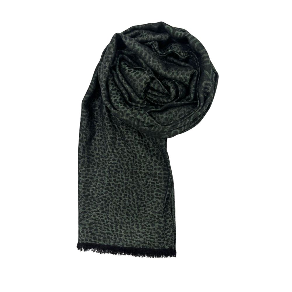 Borbonese Green Wool Unisex Scarf