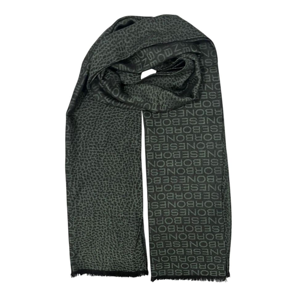 Borbonese Green Wool Unisex Scarf
