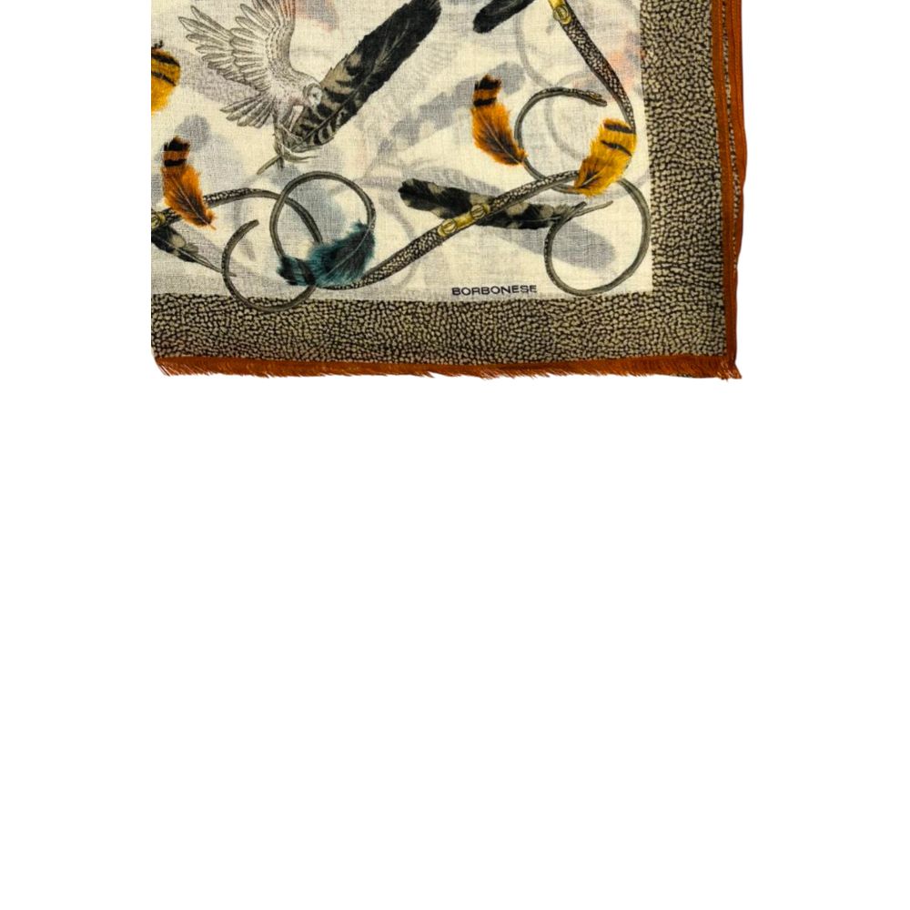 Borbonese Beige Fleece Wool Women Scarf