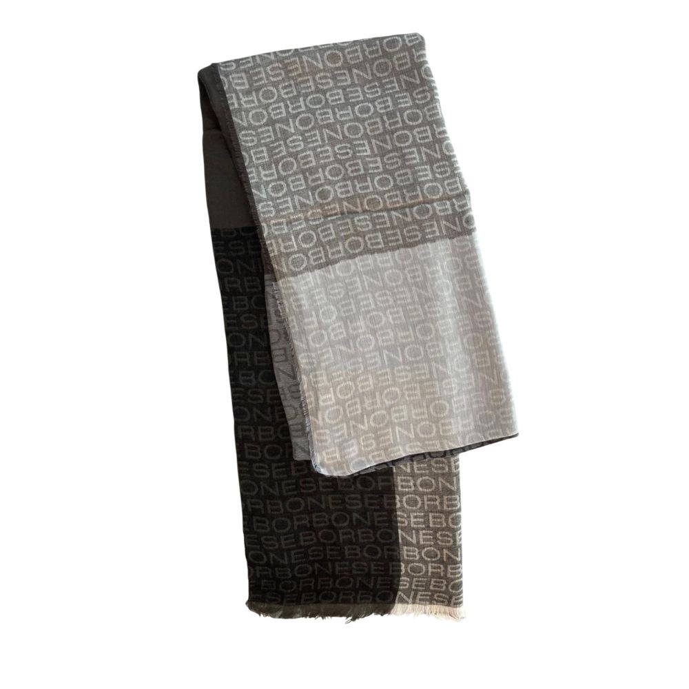 Borbonese Multicolor Modal Women Scarf with Micro Fringe from Italy