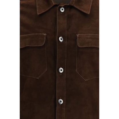 Salvatore Santoro Brown Calf Leather Bos Taurus Bomber
