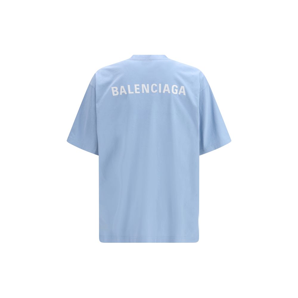 Balenciaga Blue Cotton T-Shirt