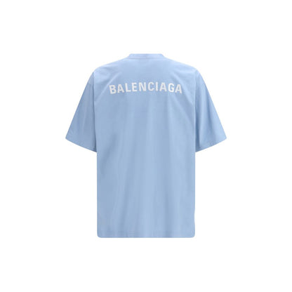 Balenciaga Blue Cotton T-Shirt