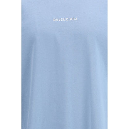 Balenciaga Blue Cotton T-Shirt