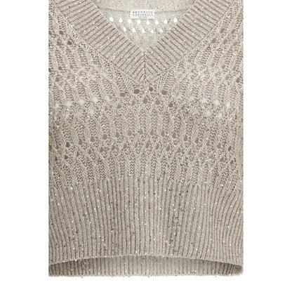 Brunello Cucinelli Beige Linen Sweatshirt