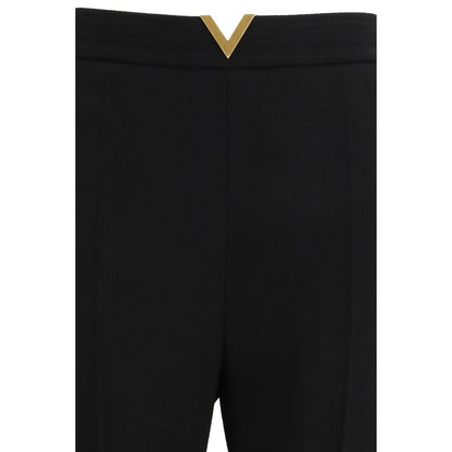 Valentino Black Fleece Wool Flared Pants