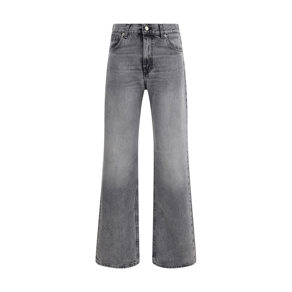 Haikure Black Cotton Straight-Leg Jeans