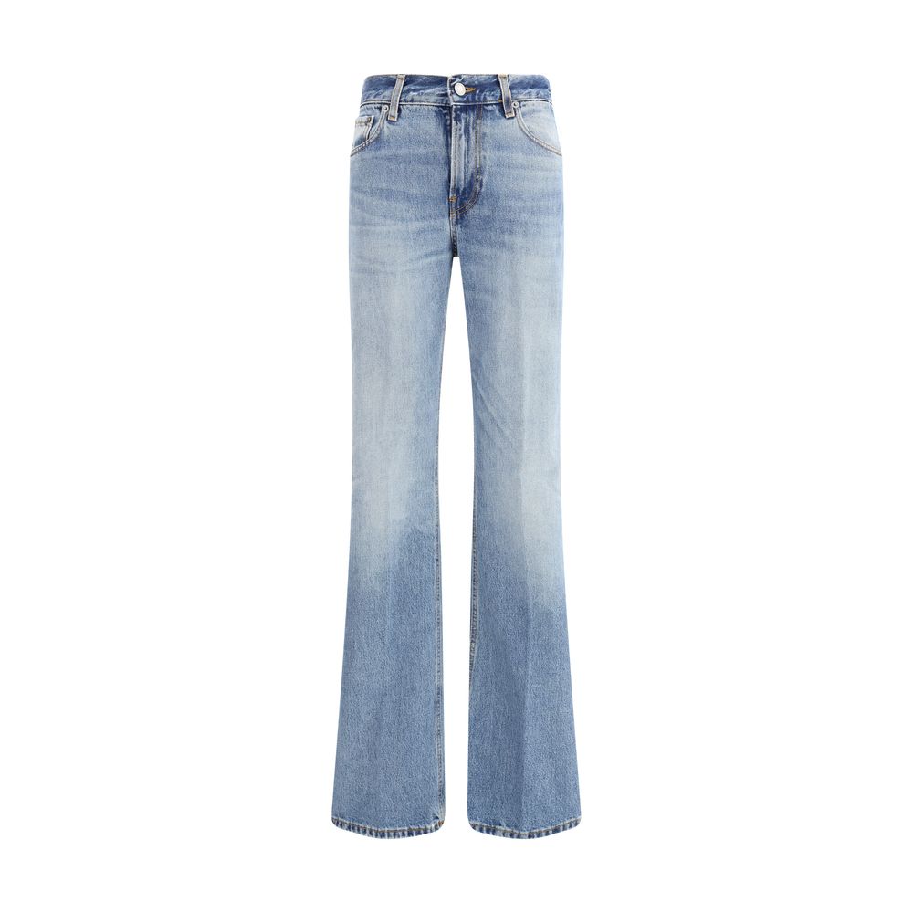 Haikure Blue Cotton Flared Jeans