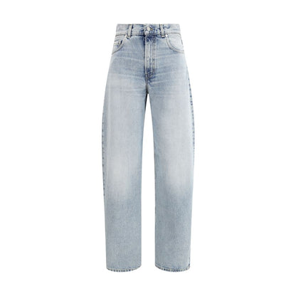 Haikure Blue Cotton Relaxed Fit Jeans