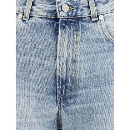 Haikure Blue Cotton Relaxed Fit Jeans