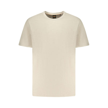 Hugo Boss Beige Cotton Men T-Shirt