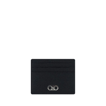 Ferragamo Black Calf Leather Bos Taurus Wallet