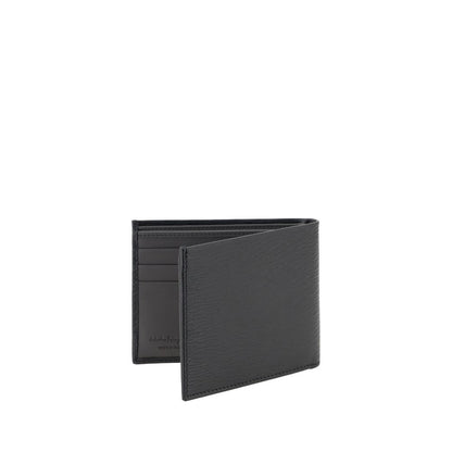 Ferragamo Black Calf Leather Bos Taurus Wallet