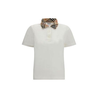 Burberry White Cotton Polo Shirt