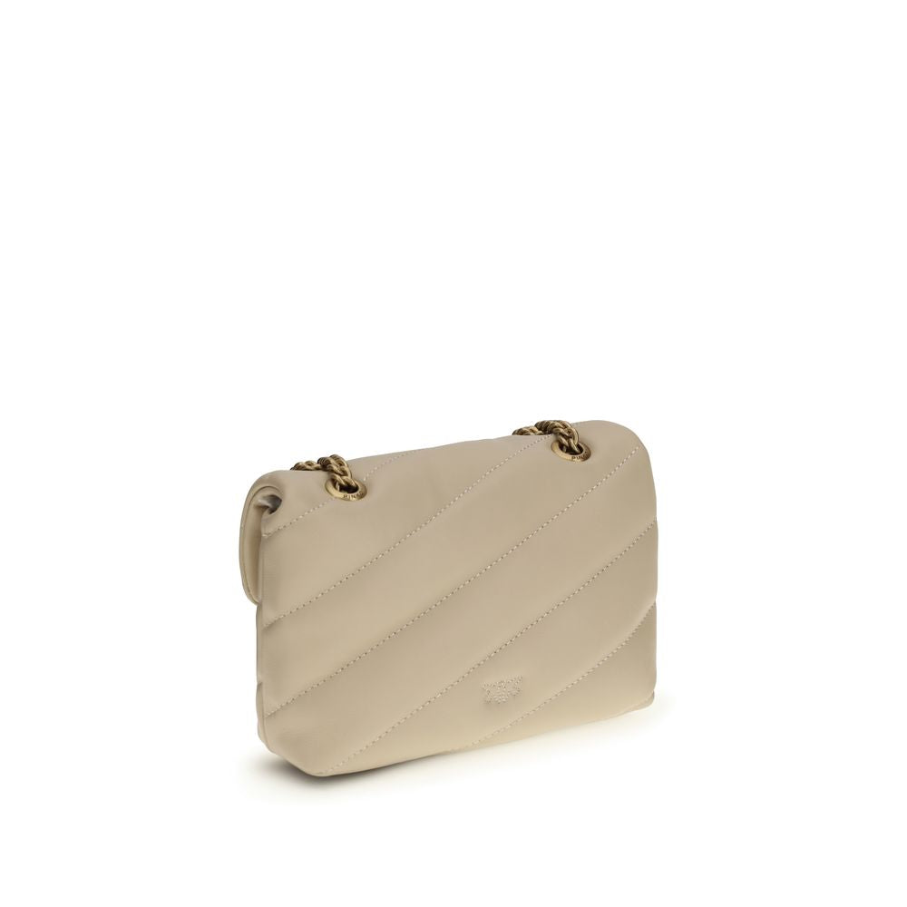 PINKO Beige Calf Leather Bos Taurus Shoulder Bag