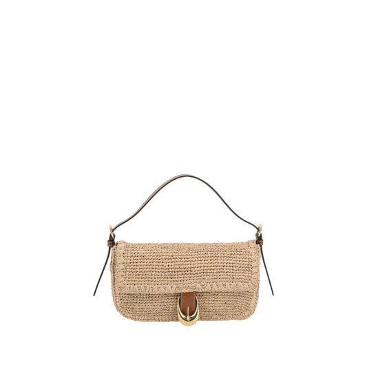 Staud Beige Raffia Shoulder Bag