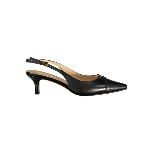 Twinset Black Leather Women Sandal