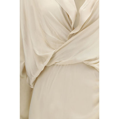 The Andamane Beige Viscose Casual Dress
