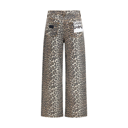 Ganni Multicolor Cotton Relaxed Fit Jeans