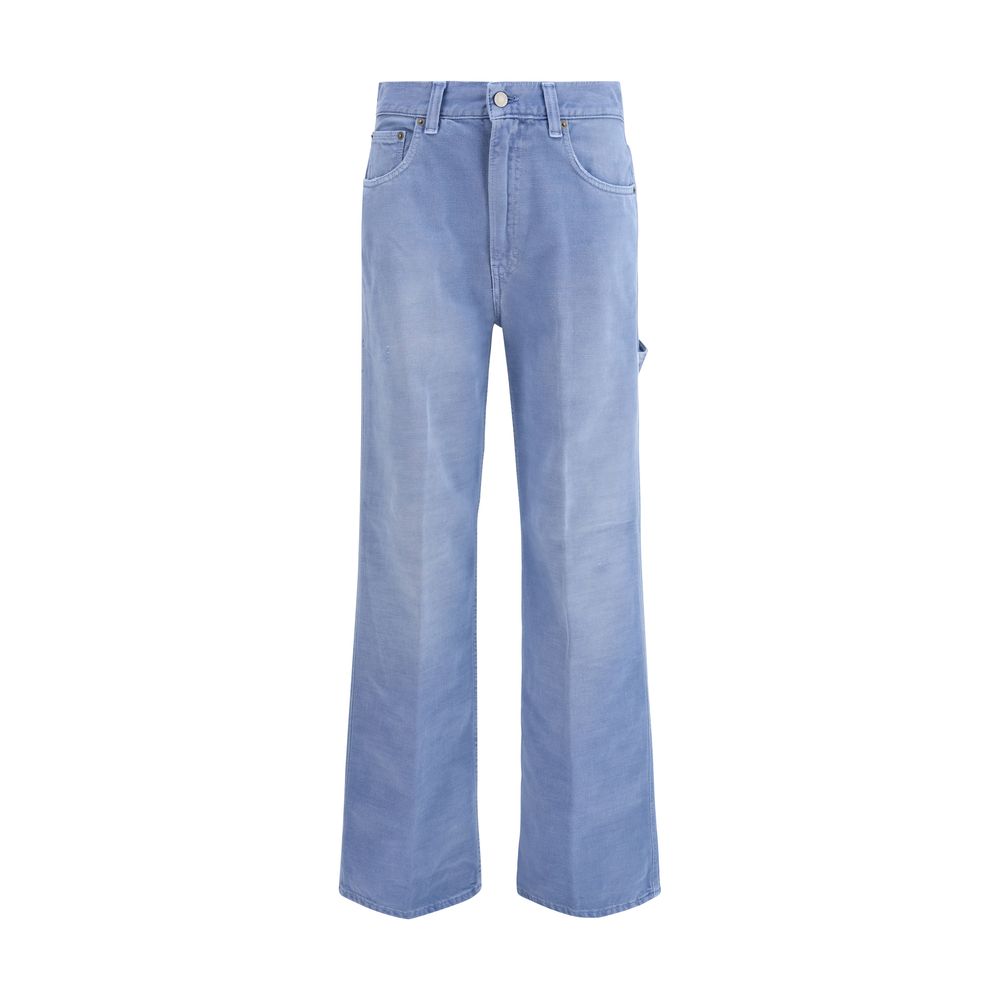 Haikure Blue Cotton Relaxed Fit Jeans