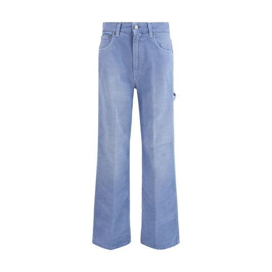 Haikure Blue Cotton Relaxed Fit Jeans