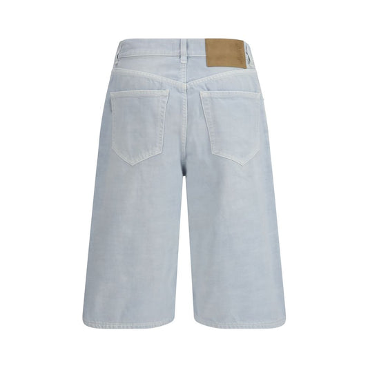 Haikure Blue Cotton Bermuda Shorts