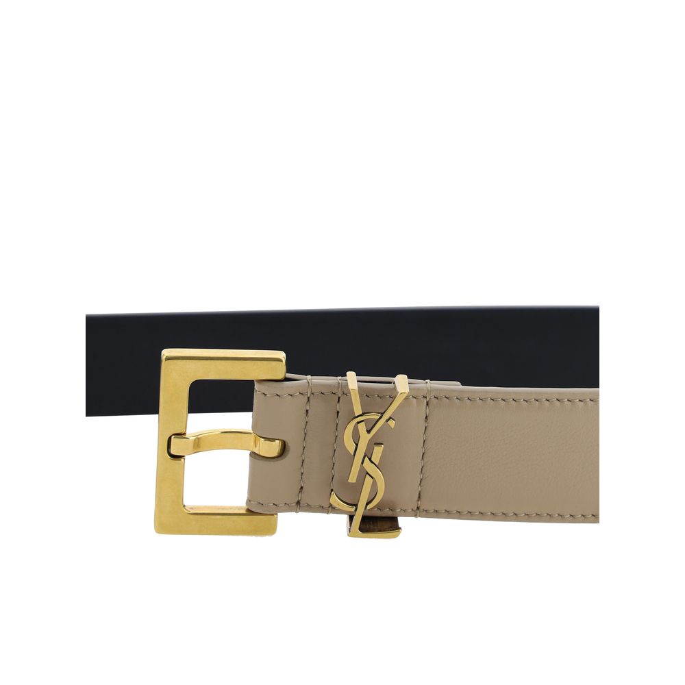 Saint Laurent Brown Calf Leather Bos Taurus Regular Belt