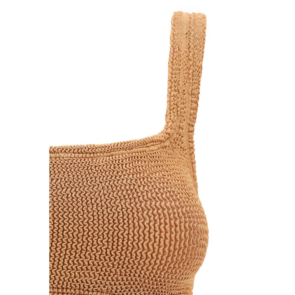 Hunza G Brown Polyamide One-Piece Swimsuit