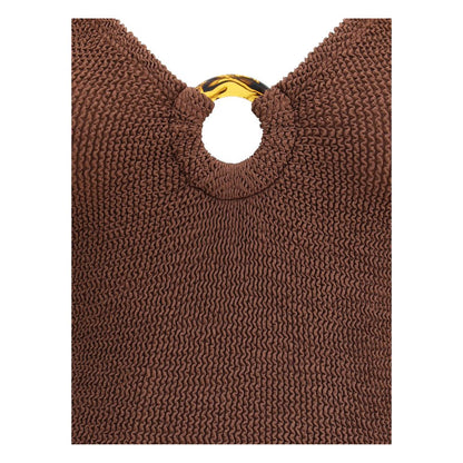 Hunza G Brown Polyamide One-Piece Swimsuit