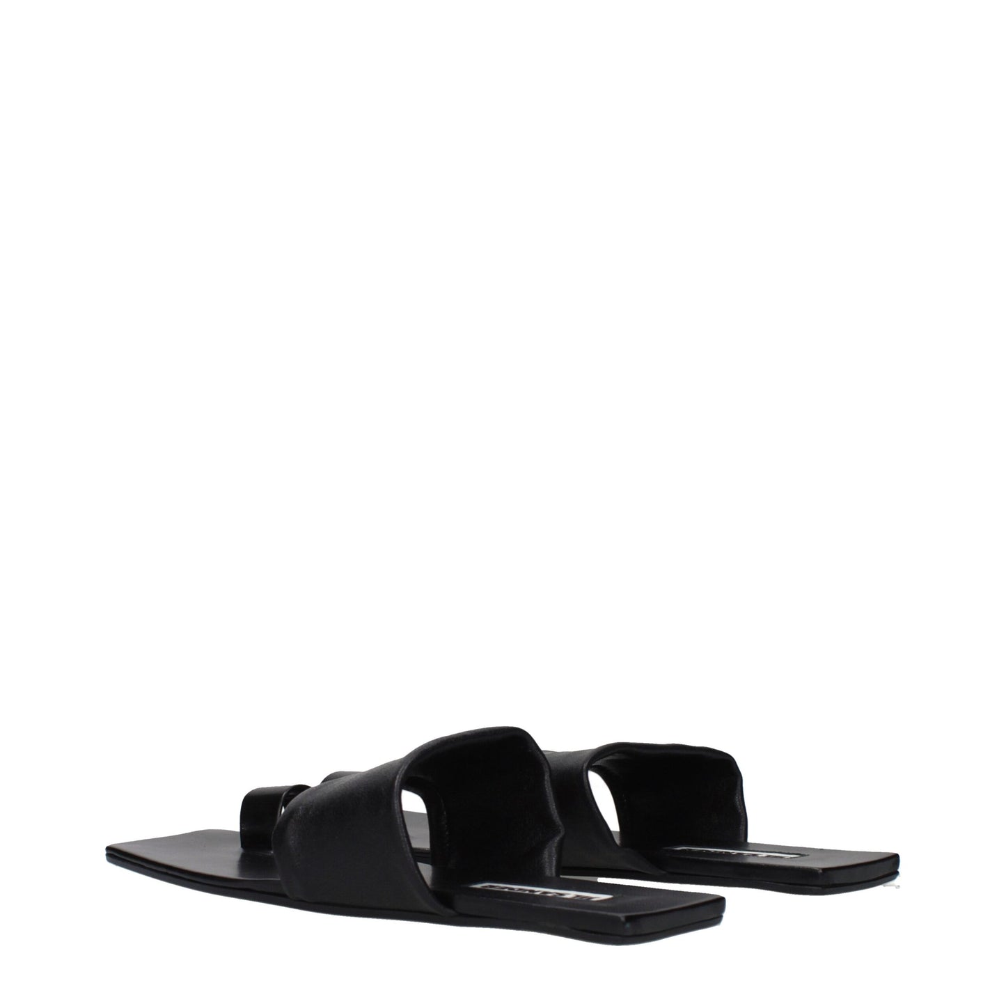 Jil Sander Black Leather Sandals