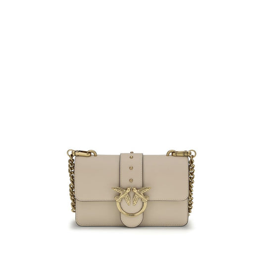 PINKO Beige Calf Leather Bos Taurus Shoulder Bag
