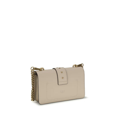 PINKO Beige Calf Leather Bos Taurus Shoulder Bag