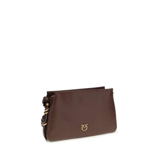 PINKO Brown Calf Leather Bos Taurus Shoulder Bag