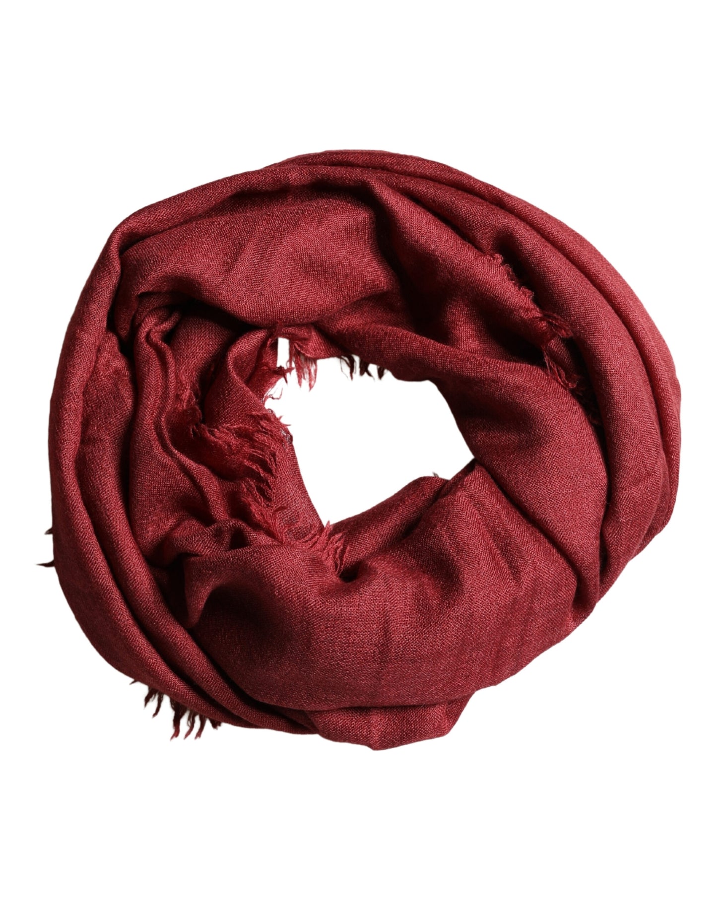 Dolce & Gabbana Red Cashmere Silk Fringe Wrap Foulard 200cm X 70cm Scarf