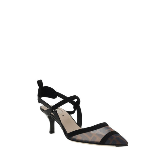 Fendi Black Calf Leather Bos Taurus Pumps