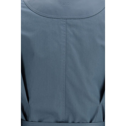 Fendi Blue Cotton Coat