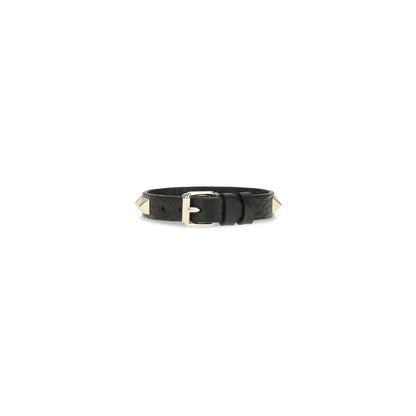 Valentino Garavani Black Calf Leather Bos Taurus Bracelet