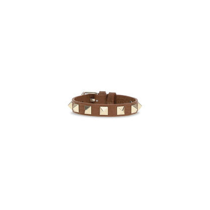 Valentino Garavani Brown Calf Leather Bos Taurus Bracelet