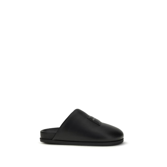 Givenchy Black Calf Leather Bos Taurus Mules
